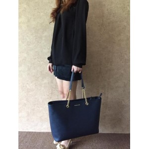 [NEW MICHAEL KORS 30S6GJ8T2L JET SET TRAVEL MEDIUM SAFFIANO LEATHER TOTE